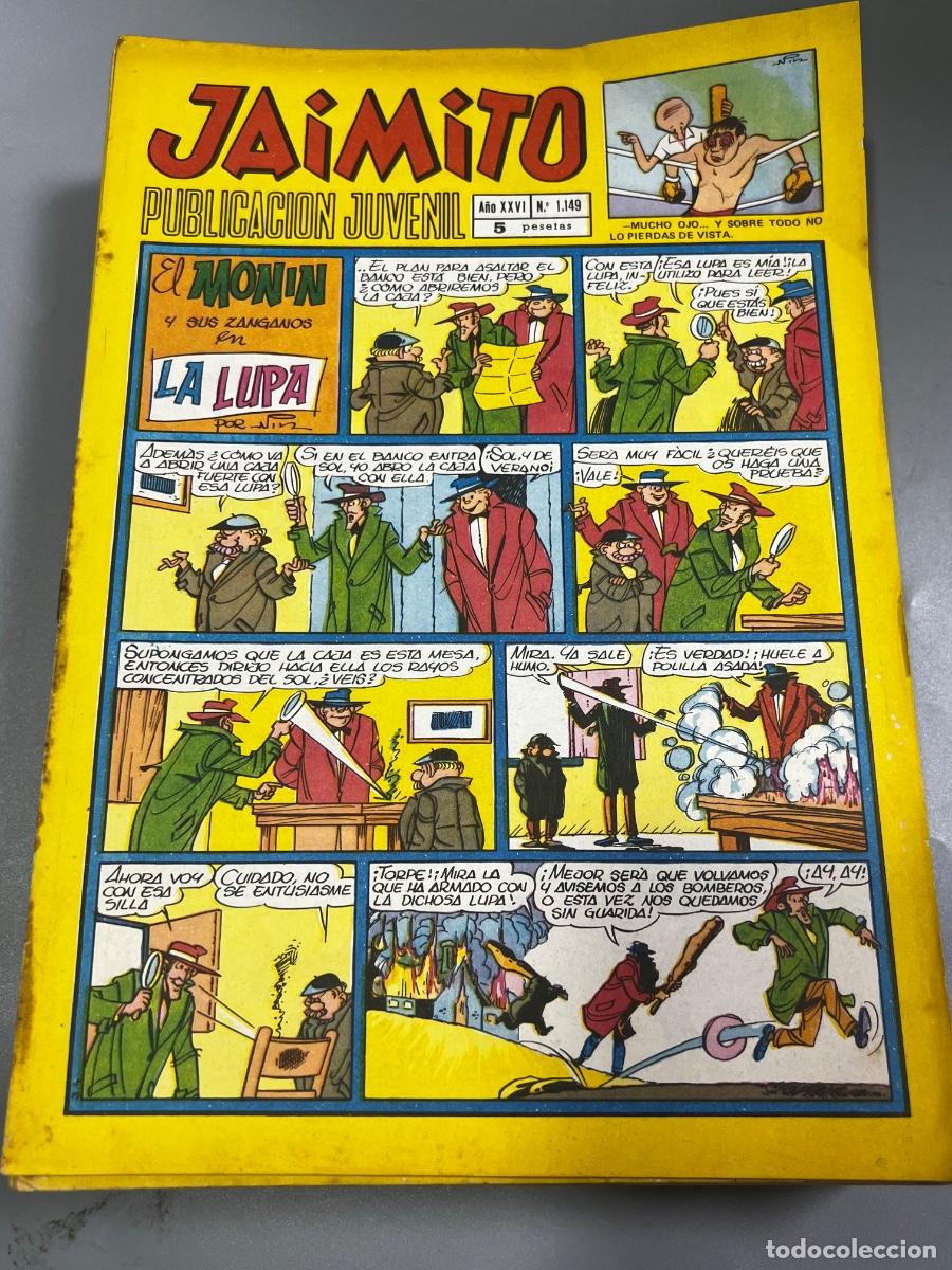 Tebeos: JAIMITO. REVISTA JUVENIL. N&deg; 1149. A&Ntilde;O XXVI.EL MONIN Y SUS Z&Aacute;NGANOS EN LA LUPA. VALENCIA.