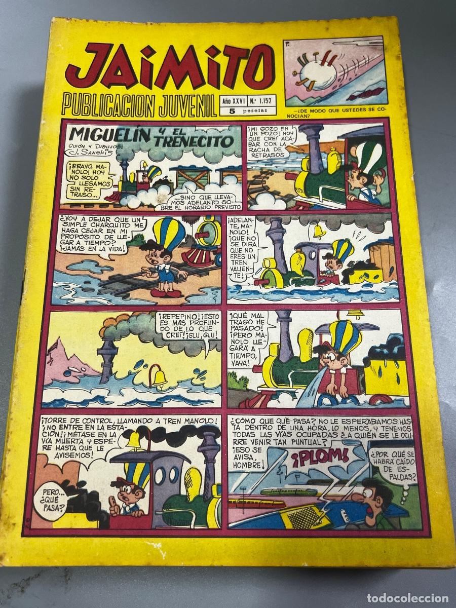 Tebeos: JAIMITO. REVISTA JUVENIL. N&deg; 1152. A&Ntilde;O XXVI. MIGUELIN Y EL TRENECITO. VALENCIA.