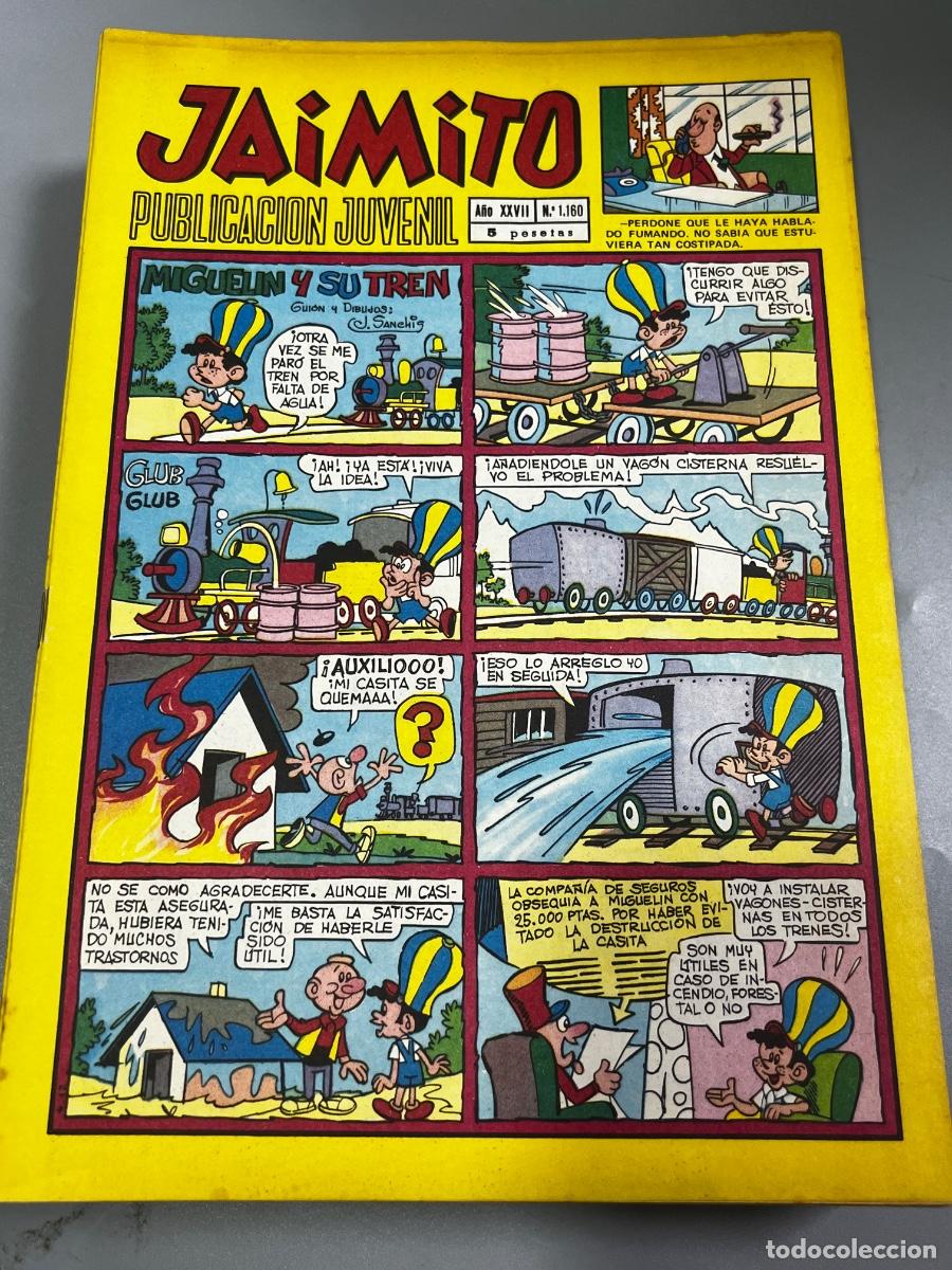 Tebeos: JAIMITO. REVISTA JUVENIL. N&deg; 1160. A&Ntilde;O XXVII. MIGUELIN Y SU TREN. VALENCIA.