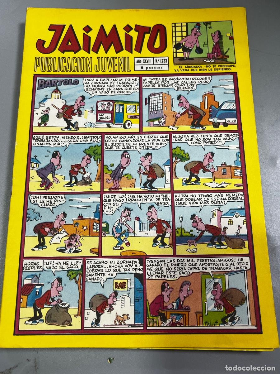 Tebeos: JAIMITO. REVISTA JUVENIL. N&deg; 1233. A&Ntilde;O XXVIII. BARTOLO. VALENCIA.