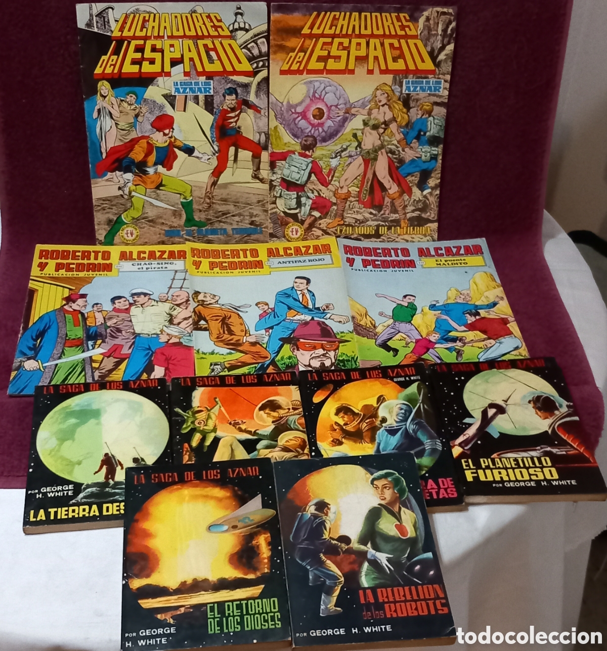 Tebeos: LOTE COMICs LUCHADORES DEL ESPACIO+6 NOVELAS LA SAGA DE LOS AZNAR+ROBERTO ALCARAZ y PEDRIN