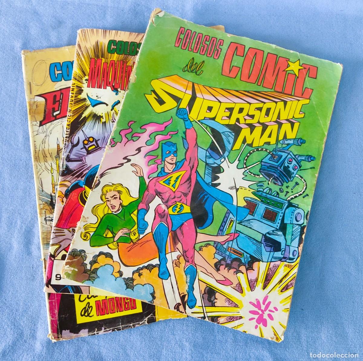 Tebeos: 3 EJEMPLARES DE COLOSOS DEL COMIC SUPERSONIC MAN FLASH GORDON MAQUINAS CONTRA MAQUINAS