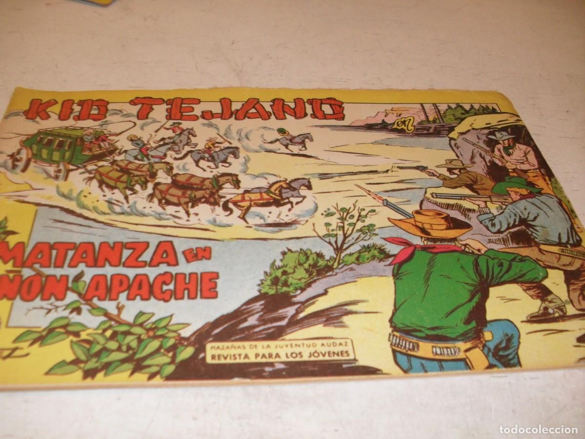 Tebeos: (ORIGINAL)KID TEJANO N&ordm; 3,PRIMEROS N&ordm;,MATANZA EN CA&Ntilde;ON APACHE,DE 55.VALENCIANA,1961