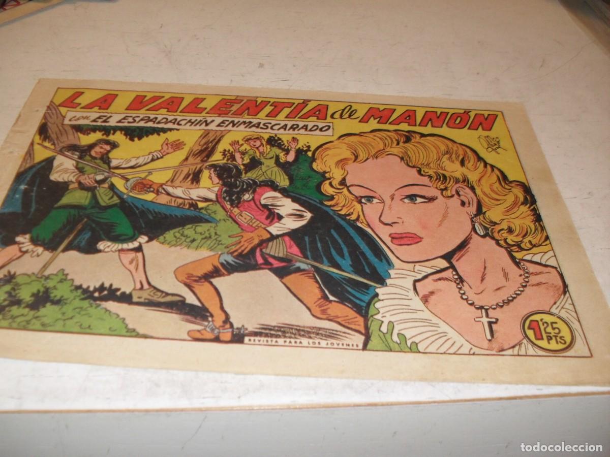 Tebeos: (ORIGINAL)EL ESPADACHIN ENMASCARADO,N&ordm; 240,LA VALENTIA DE MANON,DE GAGO.VALENCIANA,1952
