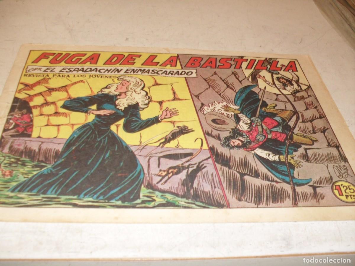 Tebeos: (ORIGINAL)EL ESPADACHIN ENMASCARADO,N&ordm; 222,FUGA DE LA BASTILLA,DE GAGO.VALENCIANA,1952