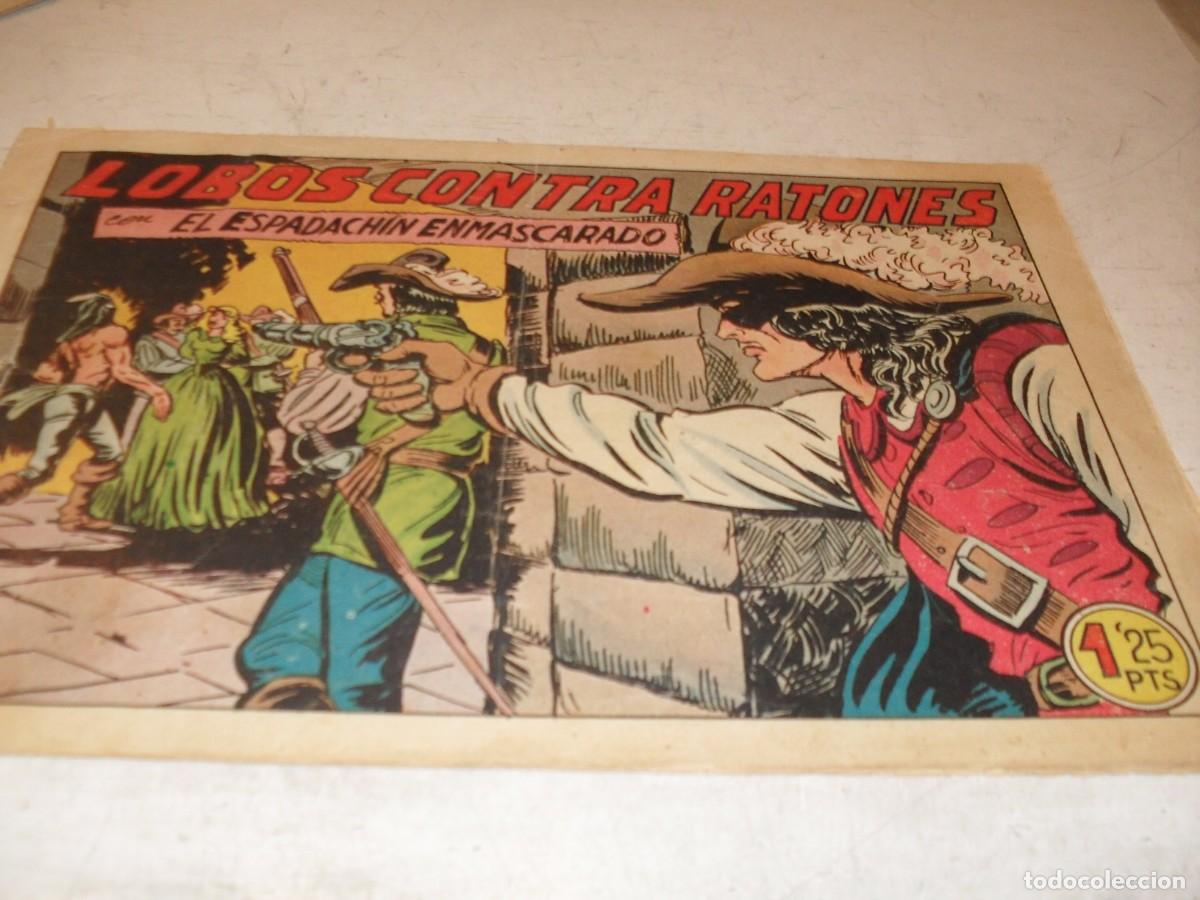Tebeos: (ORIGINAL)EL ESPADACHIN ENMASCARADO,N&ordm; 190,LOBOS CONTRA RATONES,DE GAGO.VALENCIANA,1952