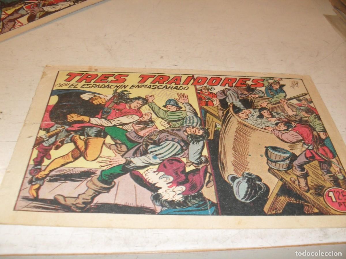 Tebeos: (ORIGINAL)EL ESPADACHIN ENMASCARADO N&ordm; 168,TRES TRAIDORES,DE GAGO.VALENCIANA,1952