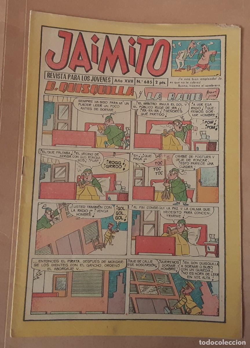 Tebeos: JAIMITO N&Uacute;MERO 685, A&Ntilde;O 1962.