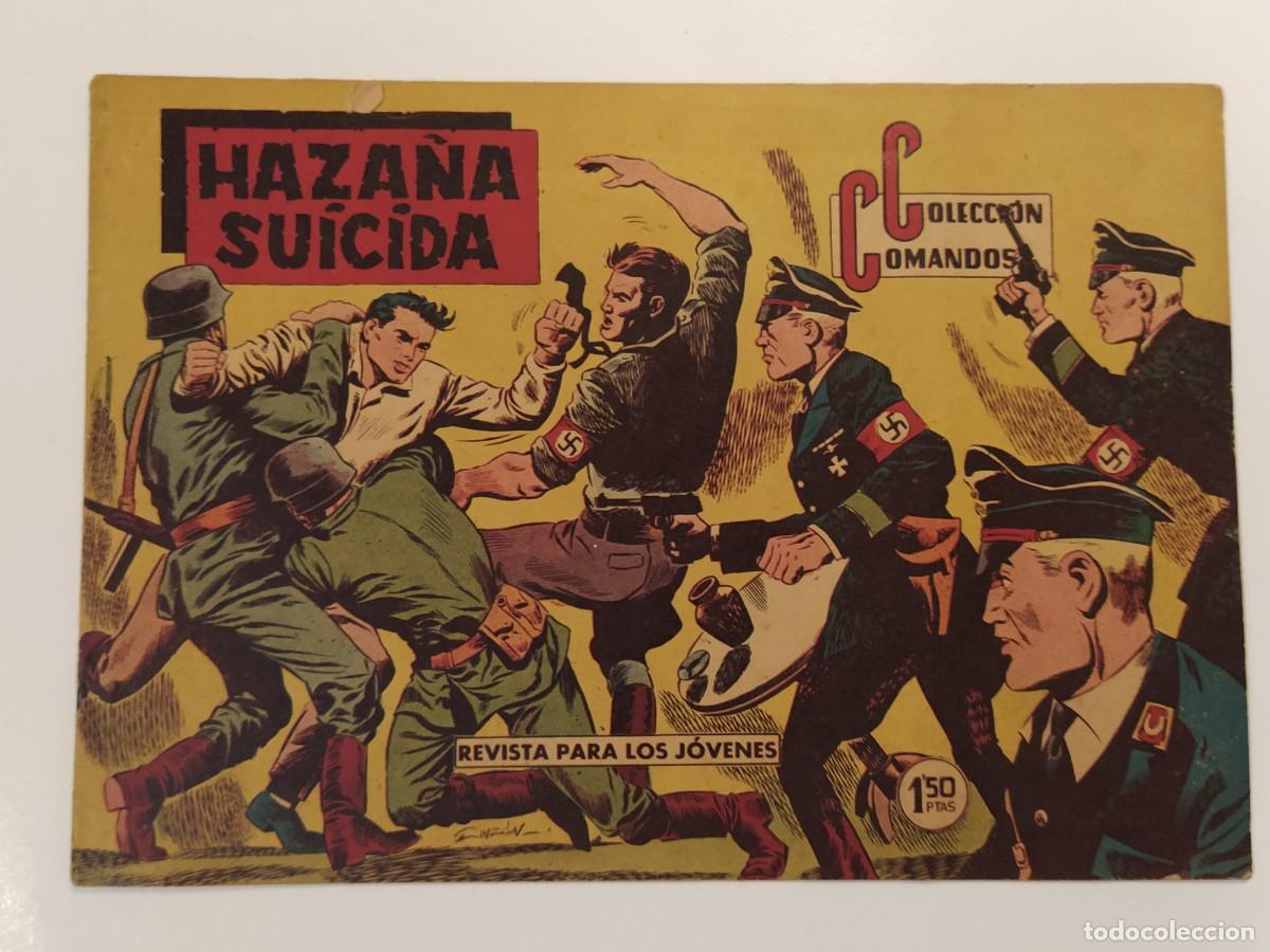 Tebeos: HAZA&Ntilde;A SUICIDA - COLECCION COMANDOS - NUMERO 63 - COMIC ANTIGUO ORIGINAL -VER FOTOS