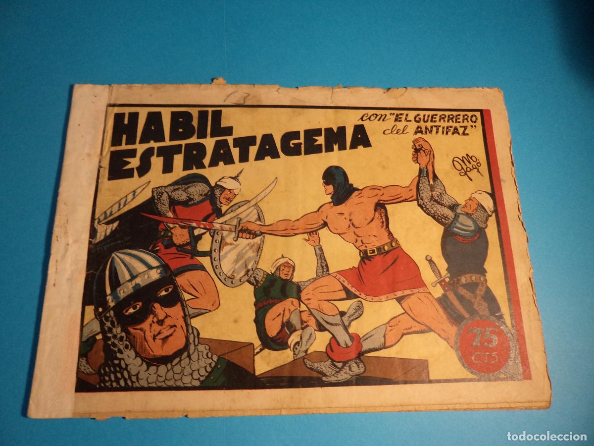 Tebeos: El guerrero del antifaz. N&ordm; 13. Valenciana. Es el de la foto. Muy castigado. Sin contraportada.