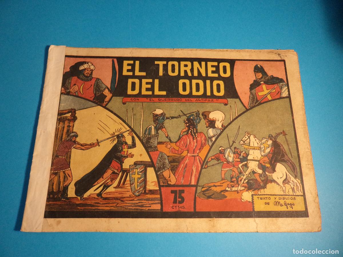 Tebeos: El guerrero del antifaz. N&ordm; 4. Valenciana. Es el de la foto. Muy castigado. Sin contraportada.