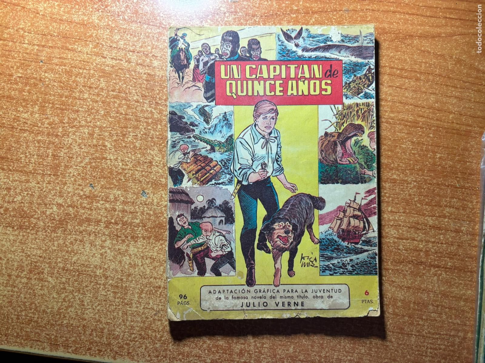 Tebeos: ADAPTACI&Oacute;N GR&Aacute;FICA PARA LA JUVENTUD N&ordm; 3 UN CAPITAN DE QUINCE A&Ntilde;OS EDITORIAL VALENCIANA ORIGINAL