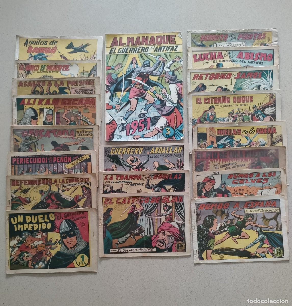 Giornalini: ALMANAQUE 1951 Y 20 COMICS EL GUERRERO DEL ANTIFAZ, Original Ed.Valenciana
