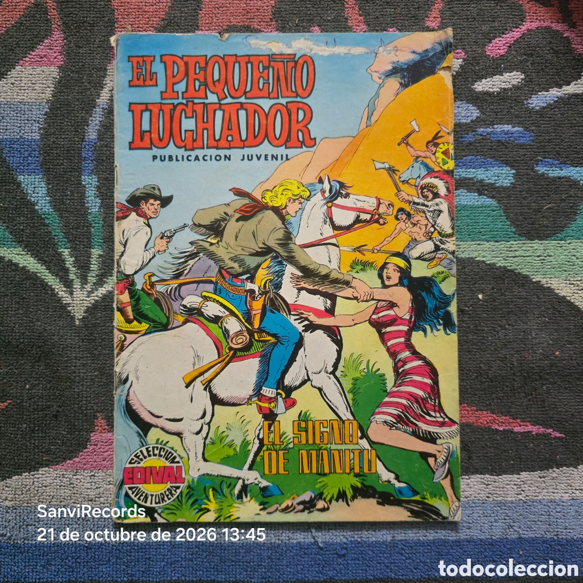 Tebeos: SELECCI&Oacute;N AVENTURERA, EL PEQUE&Ntilde;O LUCHADOR 55: EL SIGNO DE MANITU (EDIVAL)
