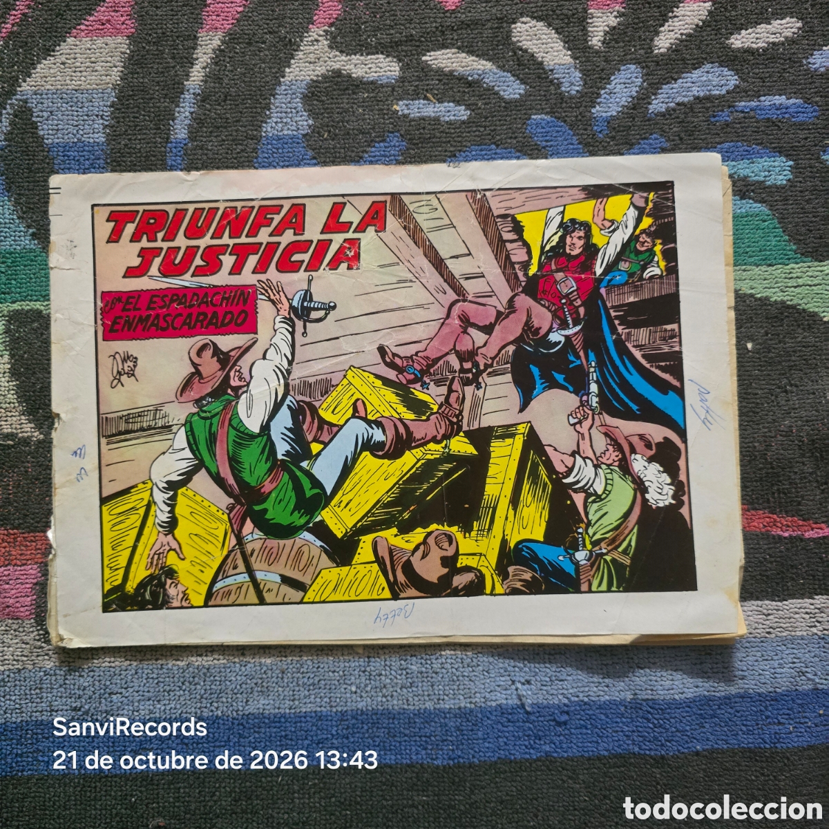 Tebeos: EL ESPADACH&Iacute;N ENMASCARADO 62: TRIUNFA LA JUSTICIA (VALENCIANA)