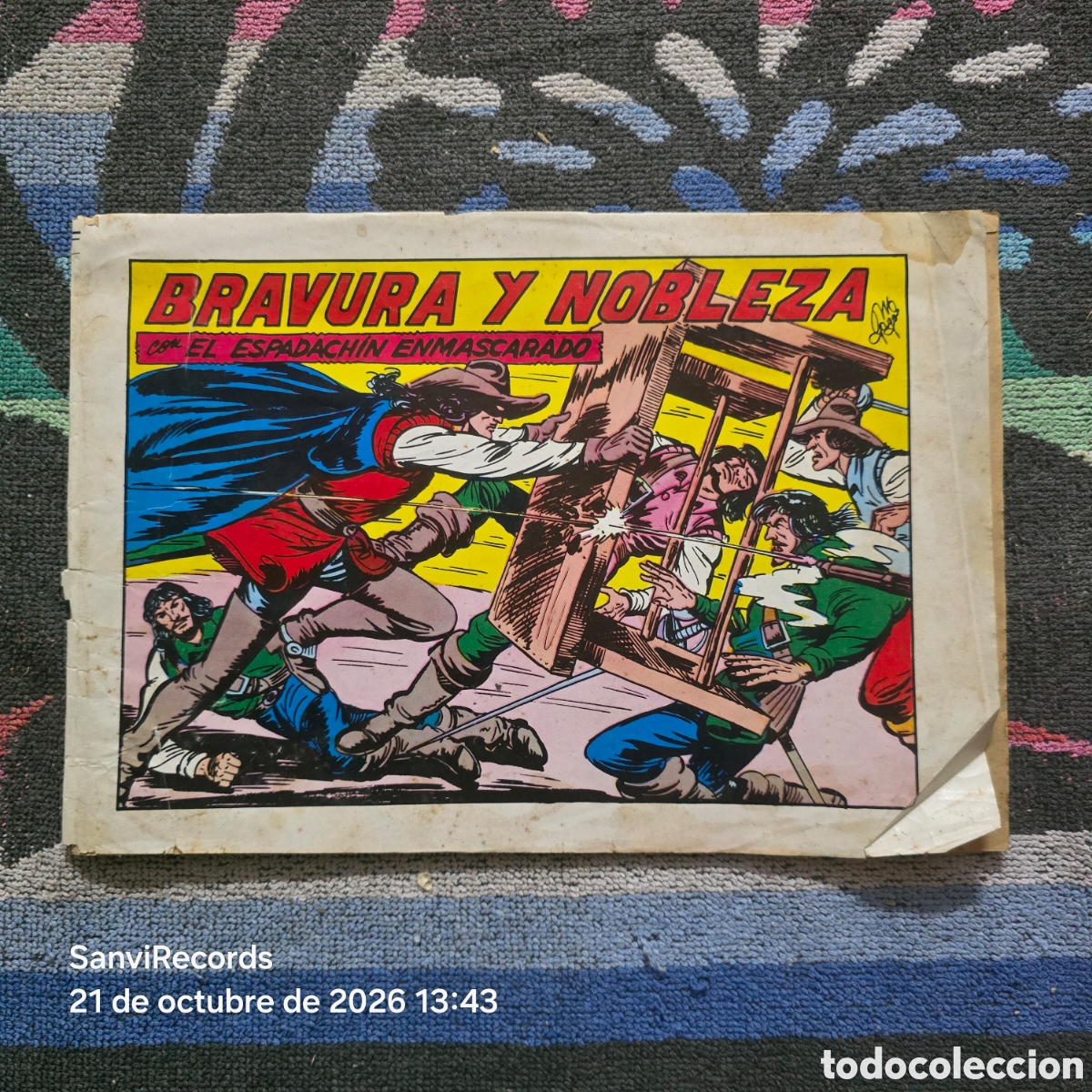 Tebeos: EL ESPADACH&Iacute;N ENMASCARADO 58: BRAVURA Y NOBLEZA (VALENCIANA)