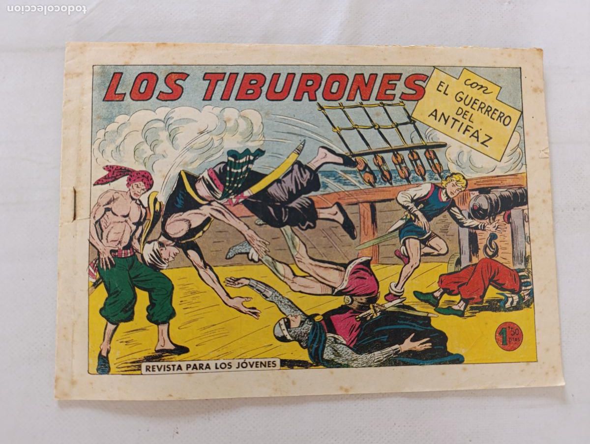 Tebeos: EL GUERRERO DEL ANTIFAZ N&ordm; 342 - LOS TIBURONES - VALENCIANA - ORIGINAL (HS)