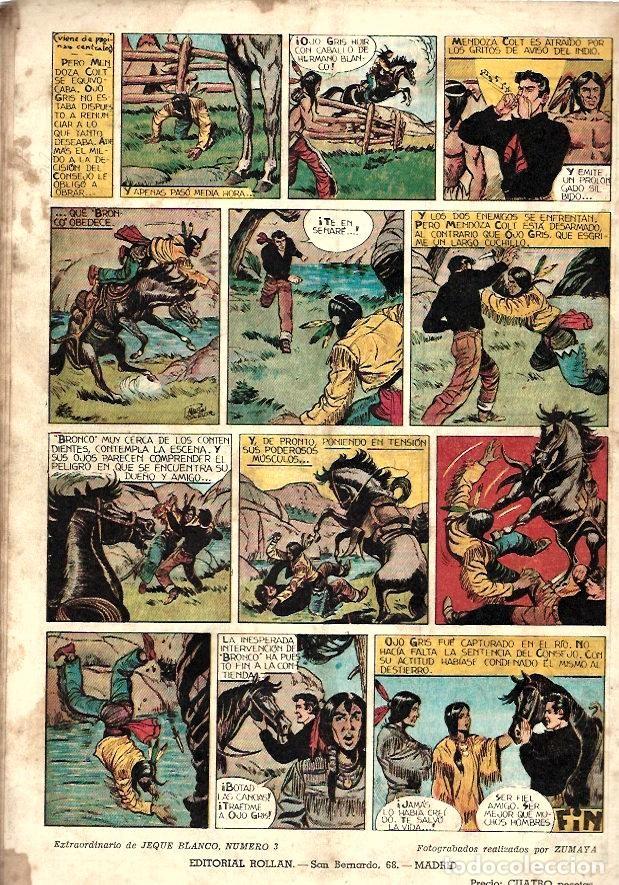 Tebeos: extraordinario jeque blanco n&ordm; 3, en poder de los pigmeos, editorial roll&aacute;n, original - Foto 2