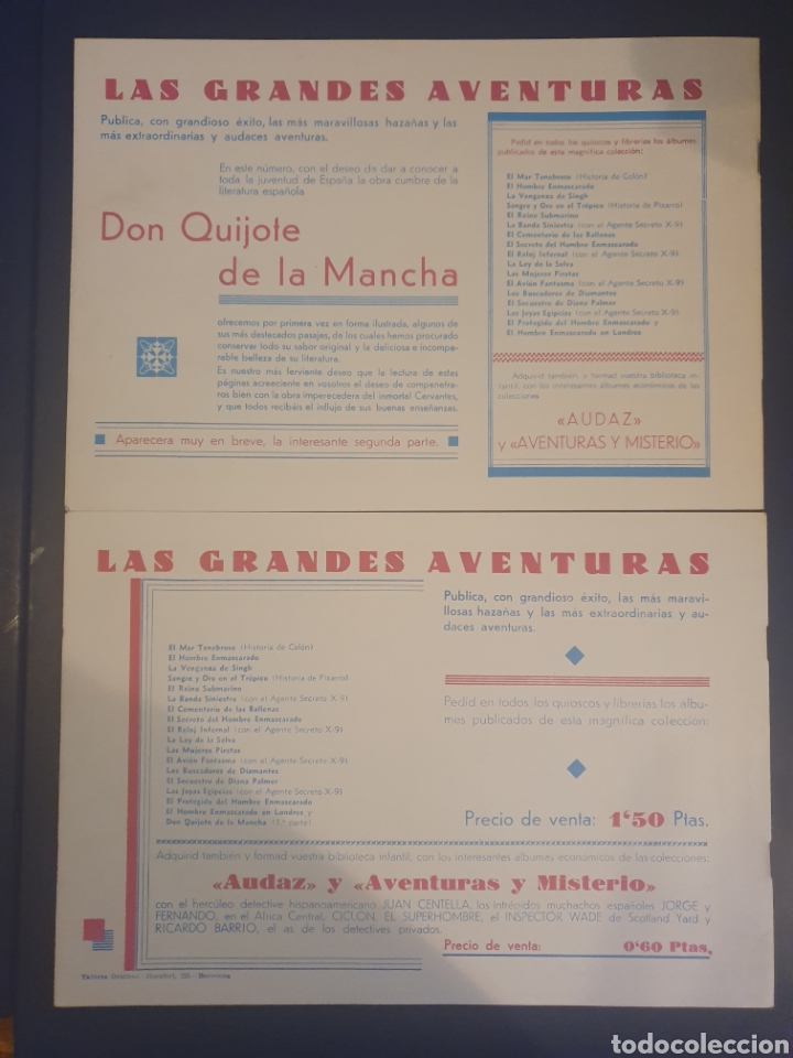 Tebeos: 2 C&Oacute;MIC LAS GRANDES AVENTURAS DE DON QUIJOTE DE LA MANCHA - Foto 2