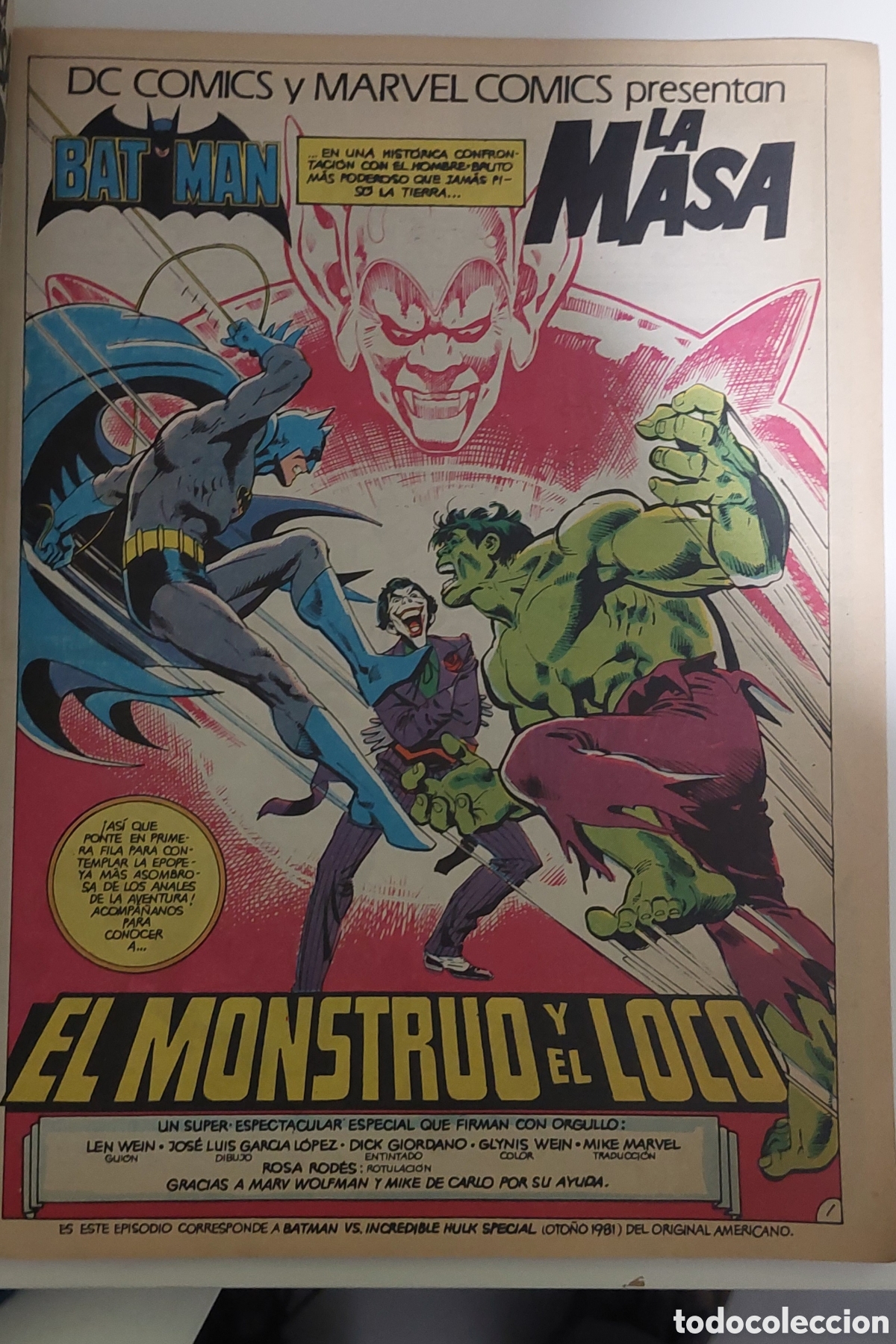 Tebeos: C&Oacute;MIC BATMAN VS LA MASA - Foto 3