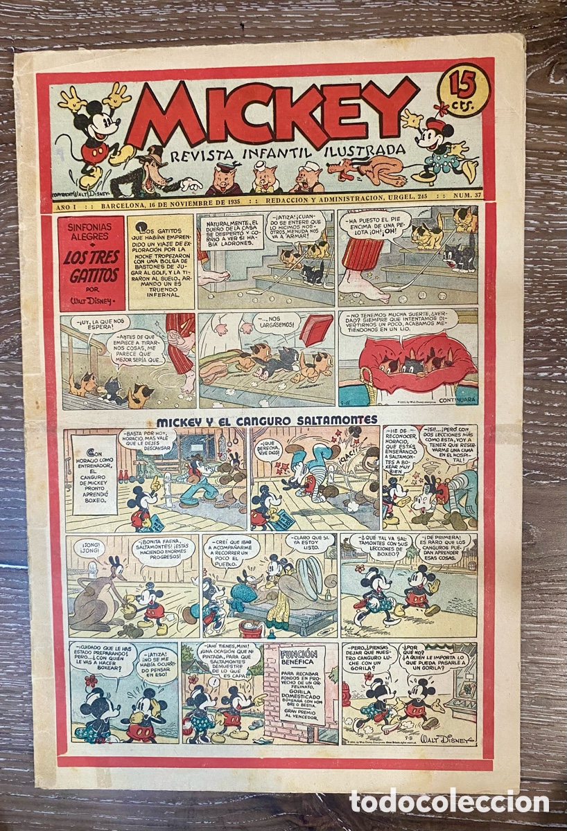 Tebeos: Revista Infantil Mickey A&ntilde;o 1 num.37
