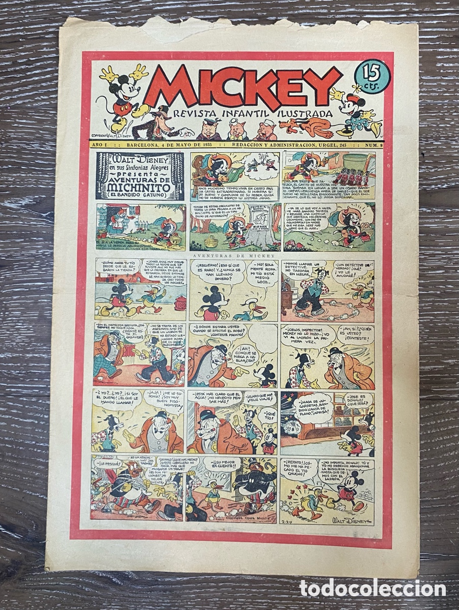Livros de Banda Desenhada: Revista Infantil Mickey A&ntilde;o 1 num.9