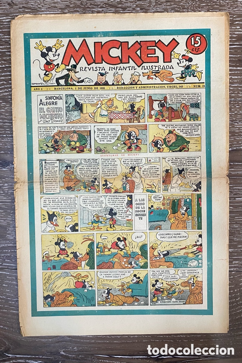 Livros de Banda Desenhada: Revista Infantil Mickey A&ntilde;o 1 num.13