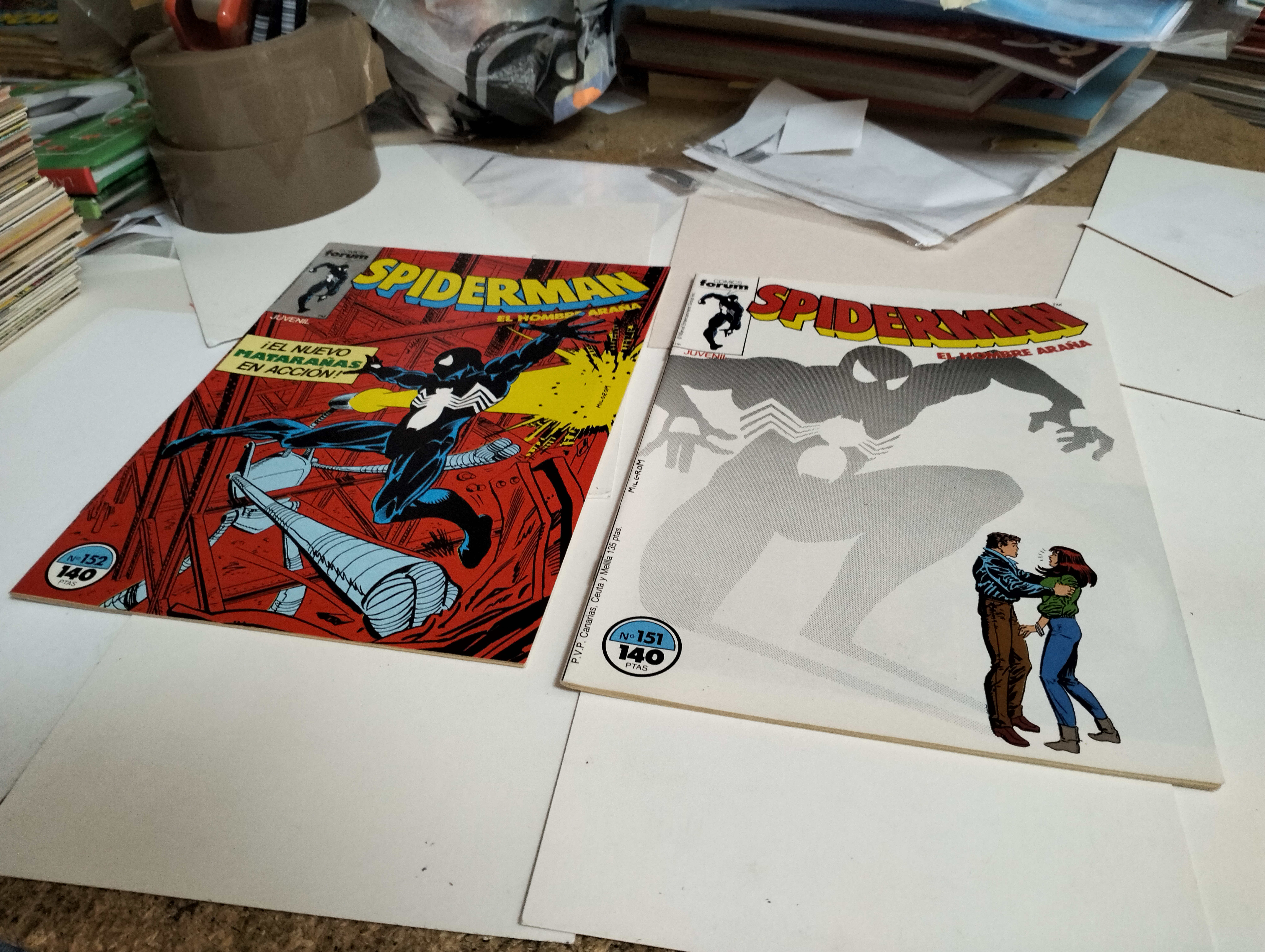 Tebeos: SPIDERMAN vol. 1 ns.# 151 , 152 . . ( lote 2 n&uacute;meros). FORUM