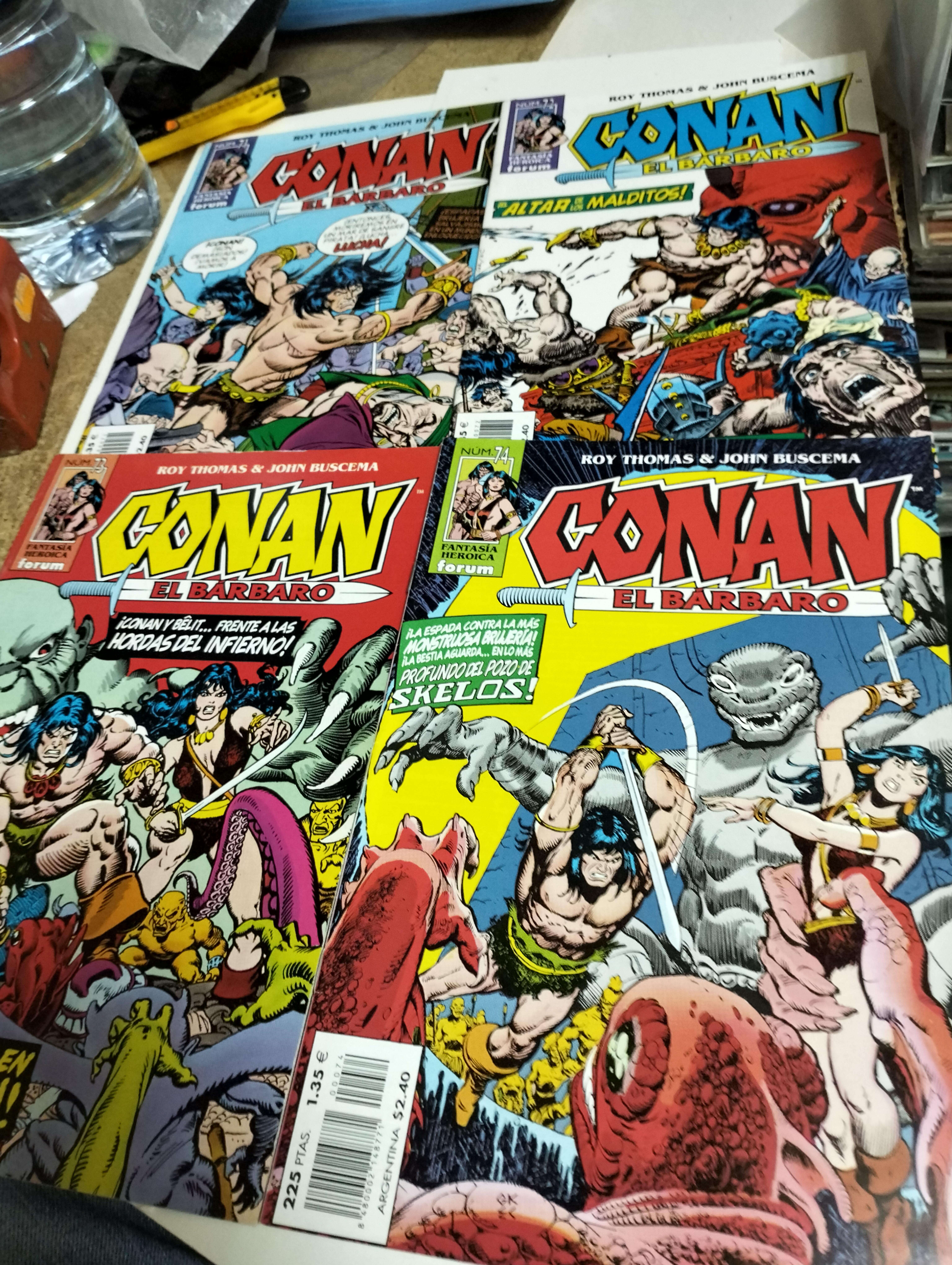 Tebeos: CONAN el B&Aacute;RBARO # 71, 72, 73, 74 ( LOTE 4 N&Uacute;MEROS) FORUM.
