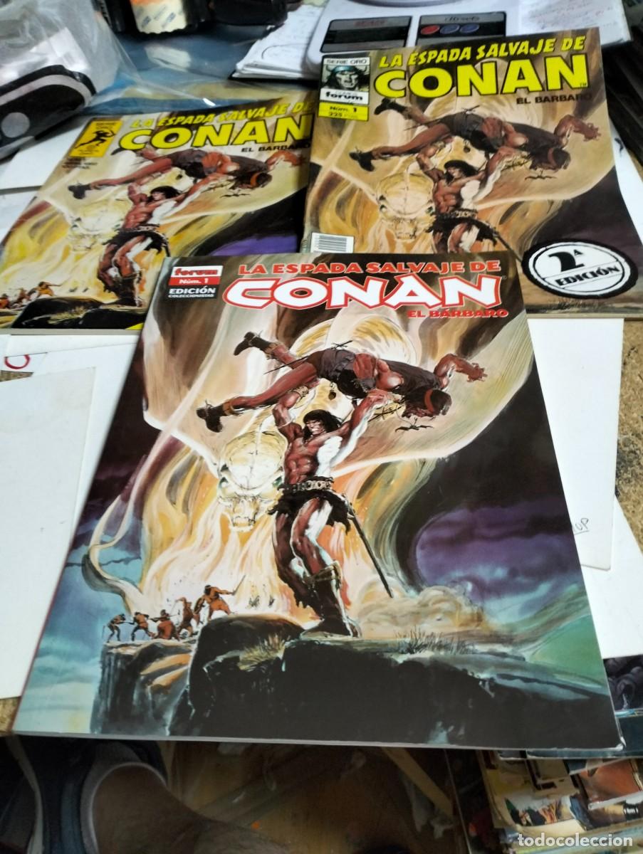 Tebeos: LA ESPADA SALVAJE DE CONAN... 1&deg;, 2&deg; y 3&deg; EDICI&Oacute;N 3 n&uacute;meros 1 ( LOTE 3 N&Uacute;MEROS) PLANETA