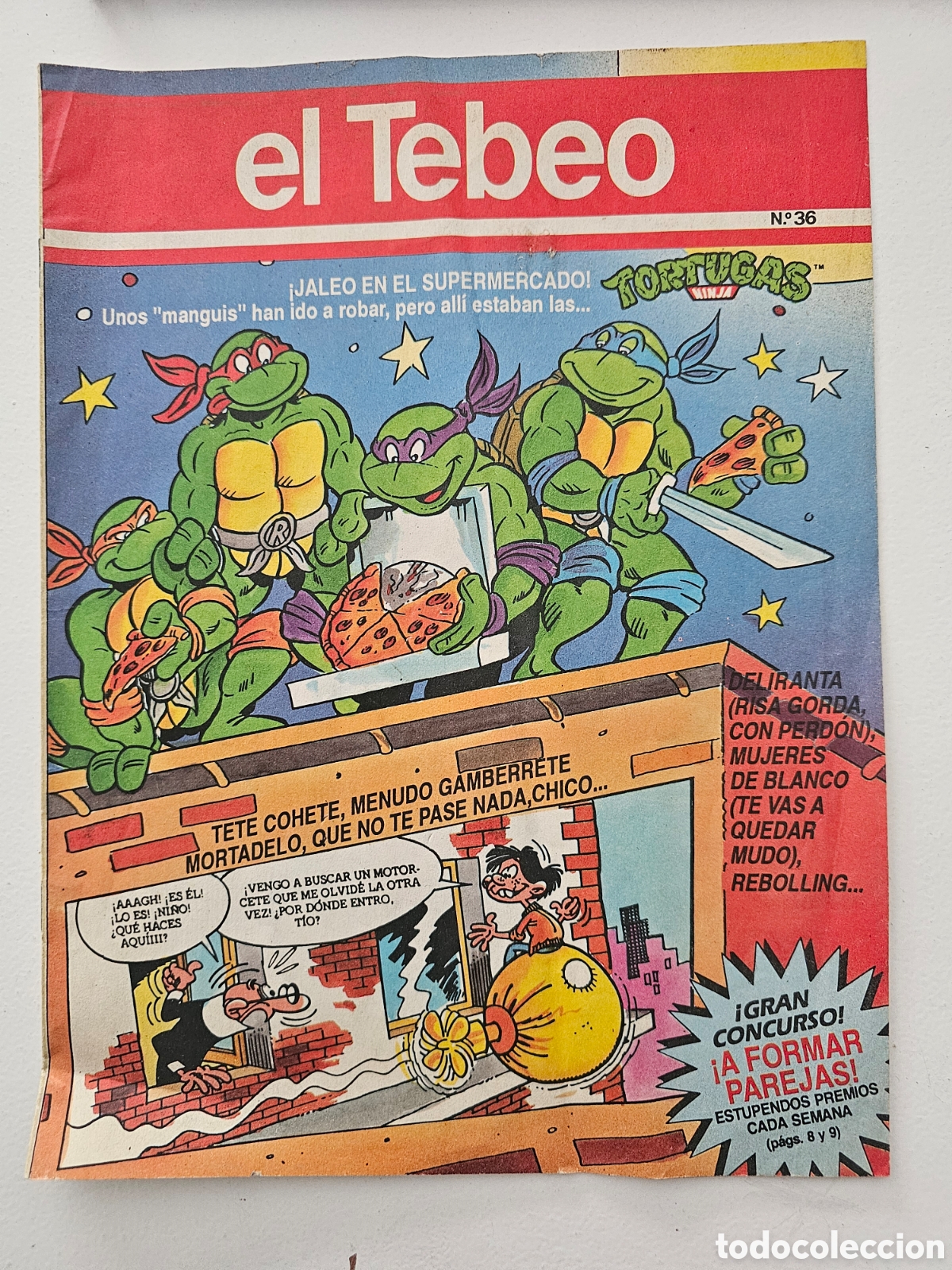 Tebeos: Revista El Tebeo N&ordm; 36 (1991) Ediciones B - Portada Tortugas Ninja TMNT - Mortadelo, Ib&aacute;&ntilde;ez