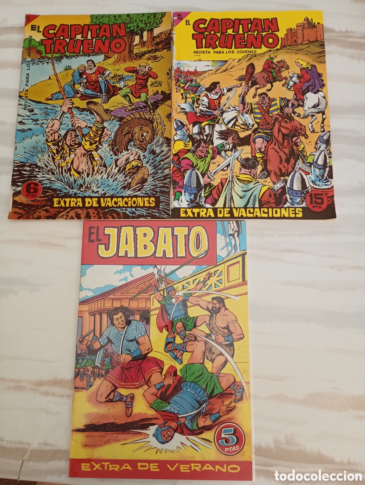 Tebeos: 3 EXTRAS VACACIONES VERANO JABATO/ EL CAPIT&Aacute;N TRUENO