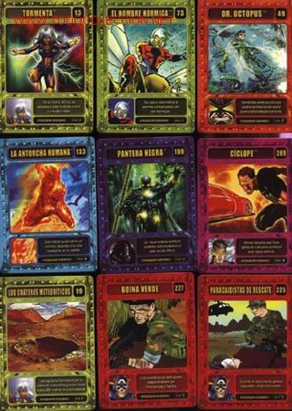 Trading cards: x men superman batman thor 5 fantastic fantasticos by recortitos VPA