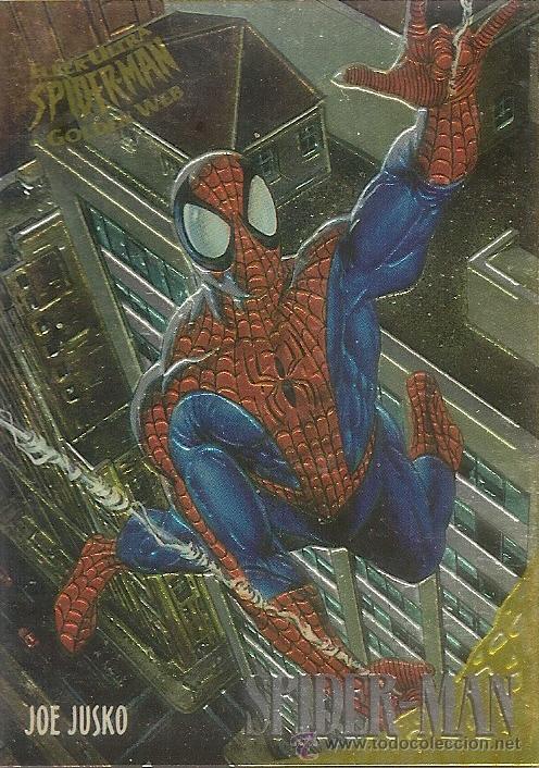 fleer ultra spiderman golden web masterpieces. - Compra venta en  todocoleccion