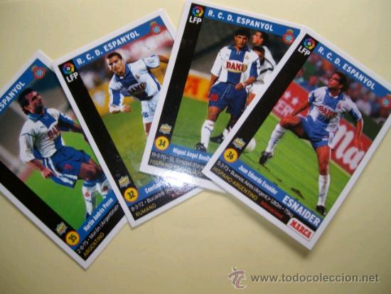 Trading Cards: 4 Trading cards R.C.D ESPANYOL - LFP MARCA. GALCA-BENITEZ-POSSE Y ESNAIDER