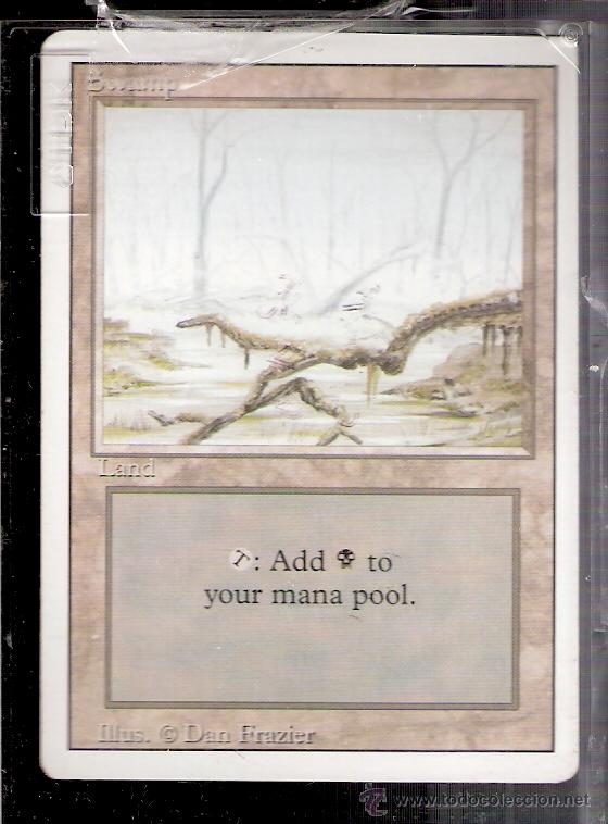 Trading cards: Swamp. Land. Magic. The Gathering. Deckmaster.