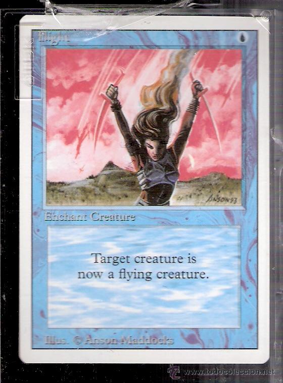 Trading Cards: Fligth. Enchant creature. Magic. The Gathering. Deckmaster.