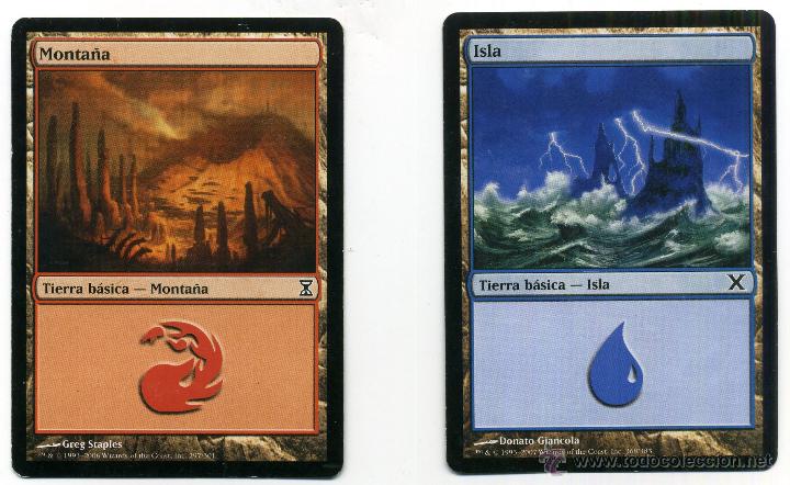 Trading Cards: Cartas Magic [Tierra b&aacute;sica - Isla / Monta&ntilde;a]