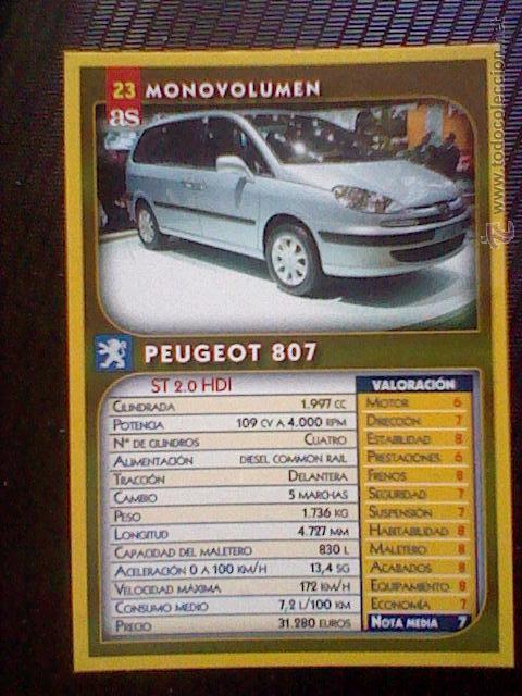 Trading Cards: TRADING CARD PROMOCIONAL AS BP ULTIMATE N&ordm; 23 PEUGEOT 807  *1X1