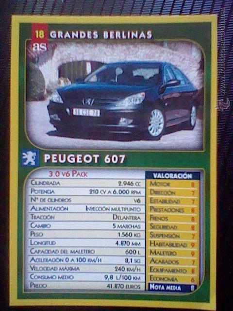 Trading Cards: TRADING CARD PROMOCIONAL AS BP ULTIMATE N&ordm; 18 PEUGEOT 607*1X1