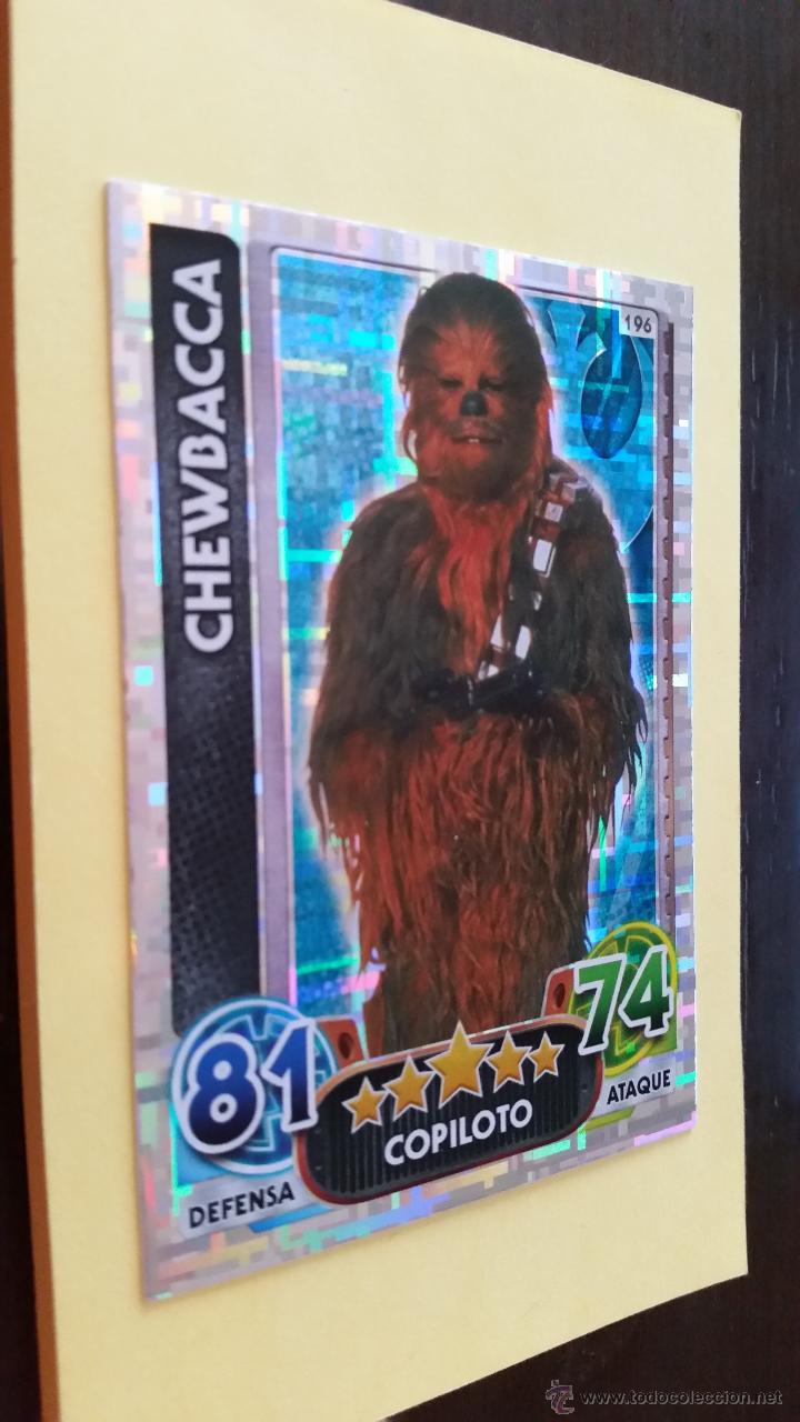 Trading cards: STAR WARS - FORCE ATTAX AWAKENS N&ordm; 196 CHEWBACCA - Foto 1