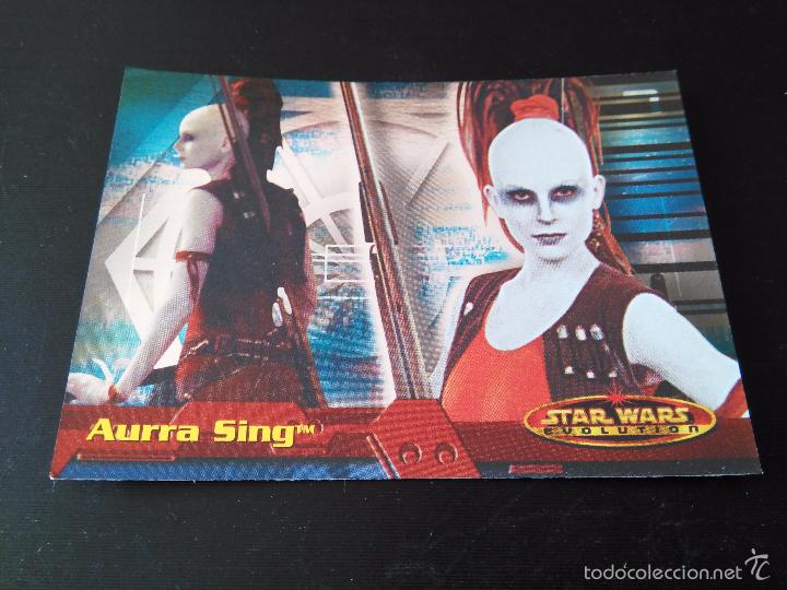 Trading cards: star wars evolution 2001 topps holo card 06 aurra sing - Foto 1