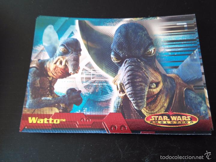 Trading cards: star wars evolution 2001 topps holo card 82 watto - Foto 1