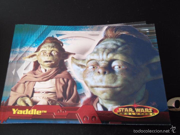 Trading cards: star wars evolution 2001 topps holo card 86 yaddle - Foto 1