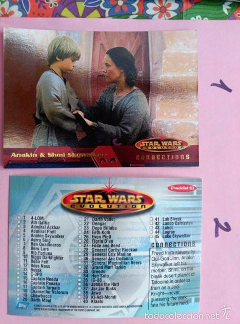 Trading cards: star wars evolution 2001 topps holo card C1 - Foto 1