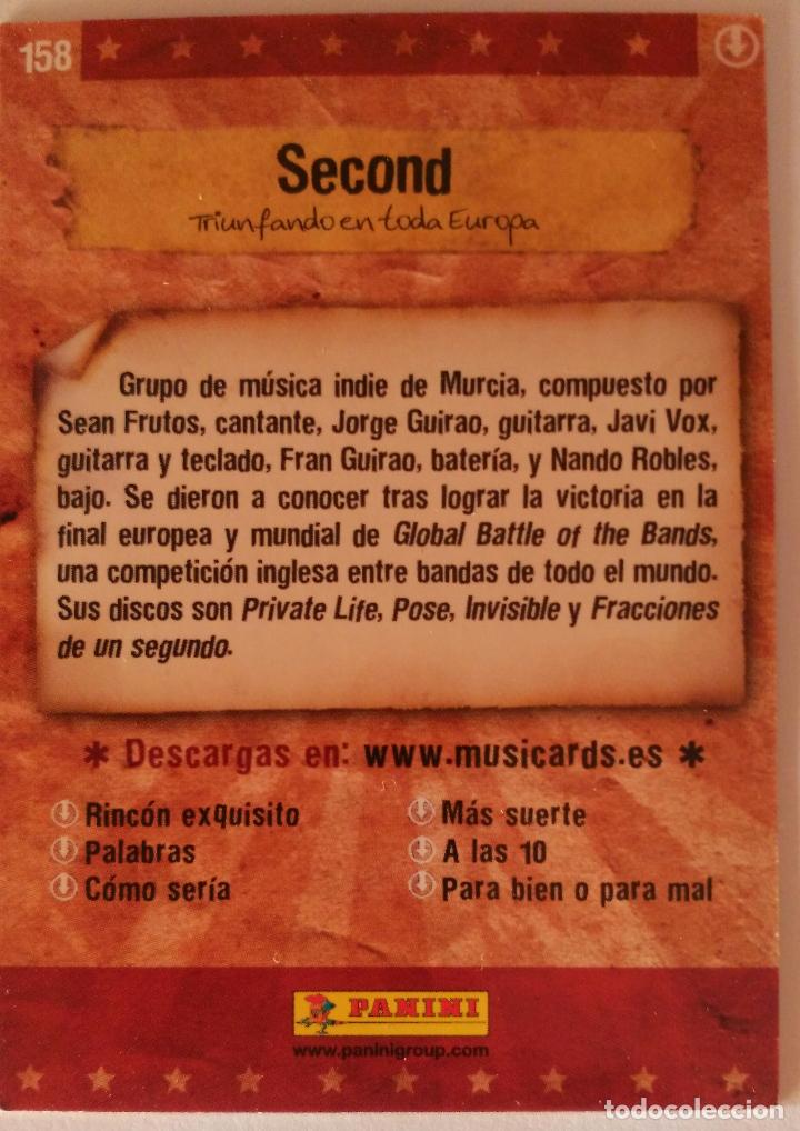 Trading cards: Cromo 158 Panini, Musicards PANINI. Second - Foto 2