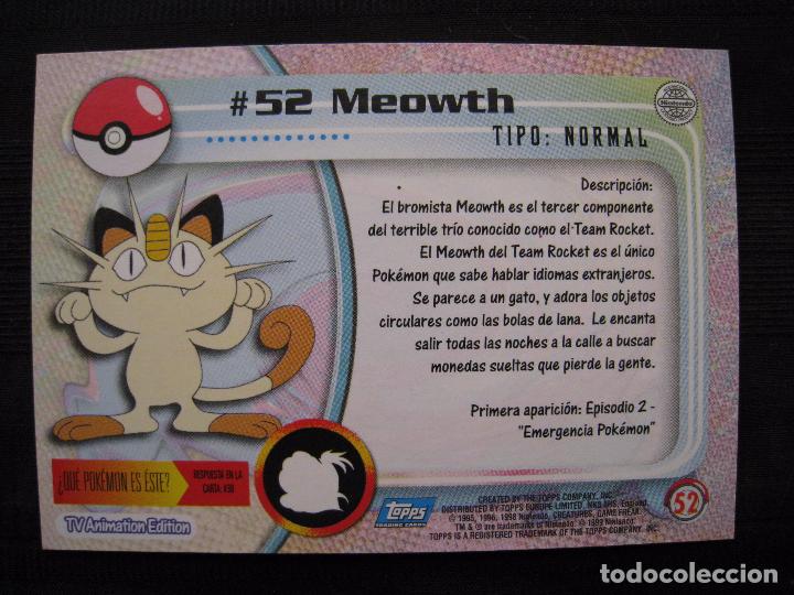 Trading cards: POKEMON - # 52  MEOWTH - NINTENDO. - Foto 3