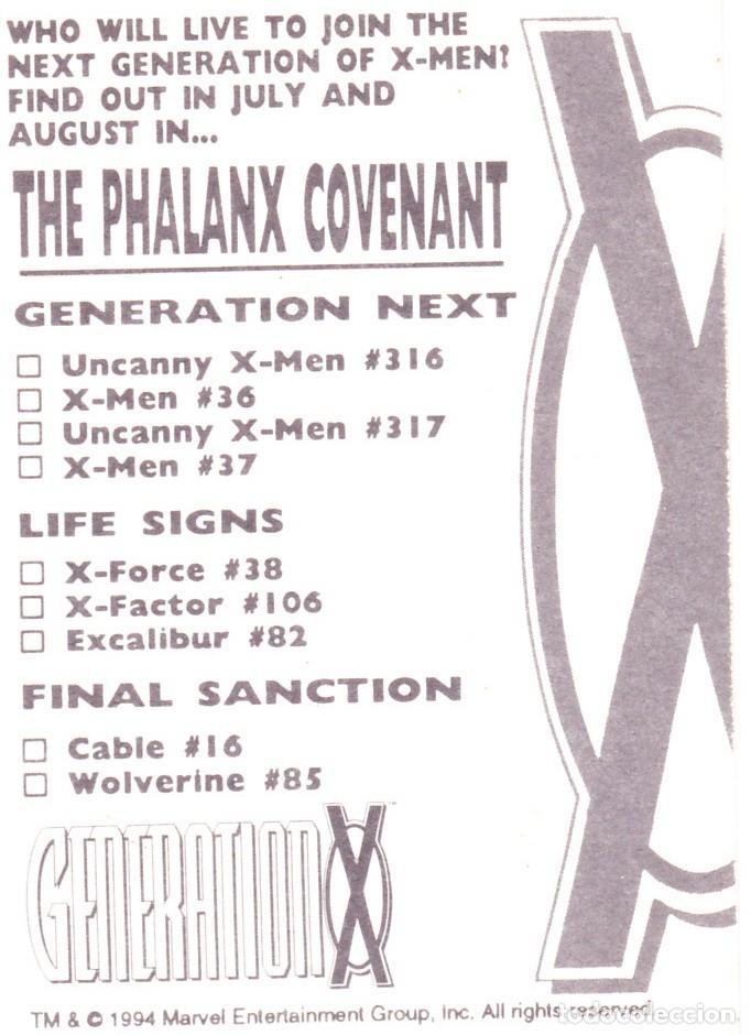 Trading cards: THE COUNTDOWN IS ON. GENERATION X. PROMO CARD CHECKLIST - Foto 2