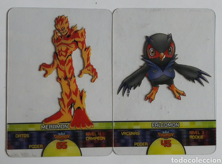 Trading cards: Lamincards Digimon Meramon y Falcomon - Foto 1
