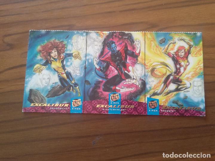 Sammelkarten: CARTA. 3 EXCALIBUR. JUNTAS PROMO. BUEN ESTADO. DOBLE CARA. CON BRILLOS. EN INGL&Eacute;S. RARA